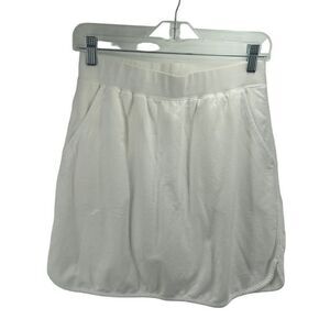 Denim & Co Women's Activewear Skort Elastic Waistband Mini Skirt White Small